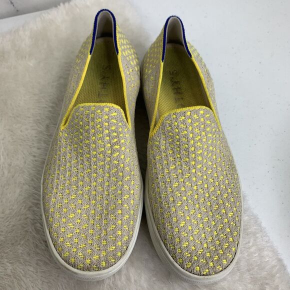 Rothy’s Lemon Yellow Honeycomb Slip On Sneakers Shoes Sz 5 Recycled Materials - Picture 13 of 13